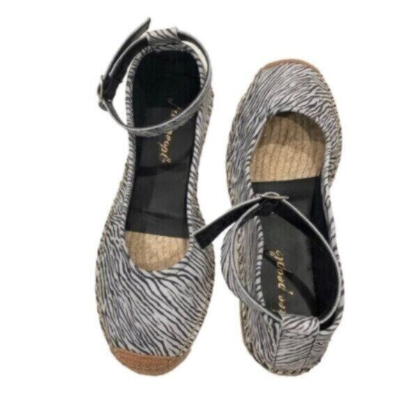 NWT Free People Black & Grey Zebra Print Bohemian Espadrilles EU38/US8 - Picture 11 of 15